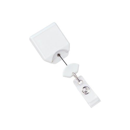 White B-REEL No-Twist Badge Reel With Swivel Belt Clip - 25pk