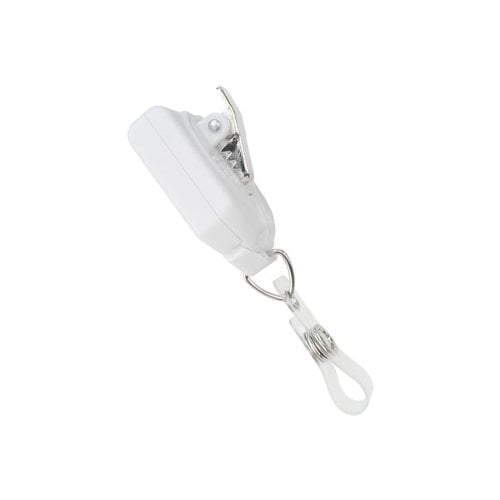 White B-REEL No-Twist Badge Reel With Swivel Clip w/ Teeth - 25pk