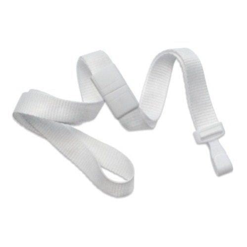 White Microweave Break-Away Lanyard with Wide Plastic Hook - 100pk