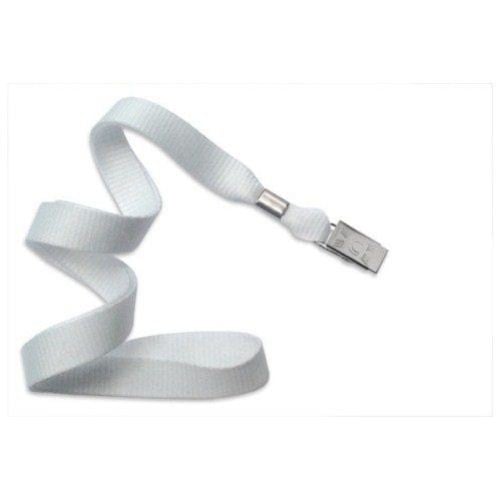 White Microweave Lanyard with NPS Bulldog Clip - 100pk