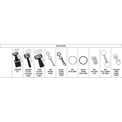 White Microweave Lanyard with NPS Bulldog Clip - 100pk
