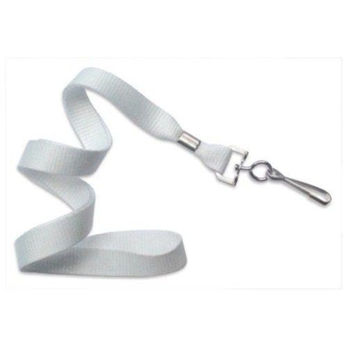 White Microweave Lanyard with NPS Swivel Hook  - 100pk