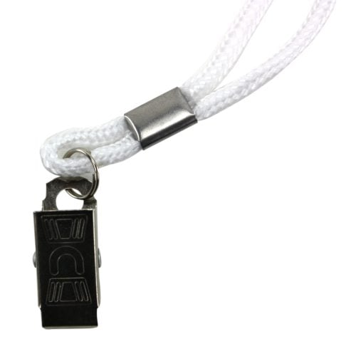 White Round Braid Lanyard with NPS Bulldog Clip - 100pk