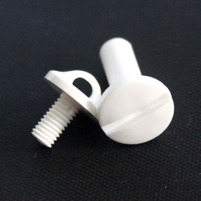 3/8" White Snap-Lock Plastic Screw Posts with Loop (100 Sets/Box)