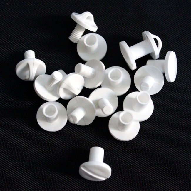 1/2" White Snap-Lock Plastic Screw Posts with Loop (100 Sets/Box)