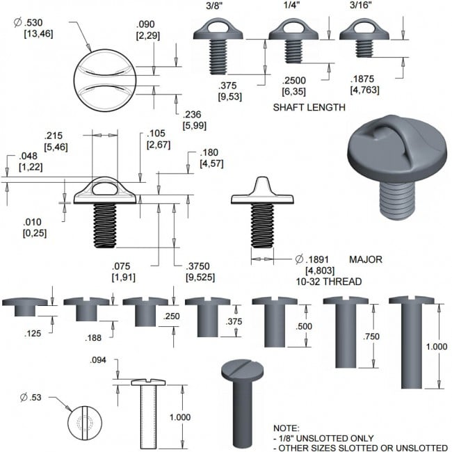 3/8" White Snap-Lock Plastic Screw Posts with Loop (100 Sets/Box)