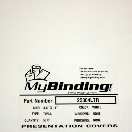 White Twill Binding Covers