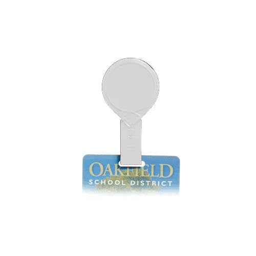 White Twist-Free Mini-Bak Badge Reel with Strap and Side Clip - 25pk