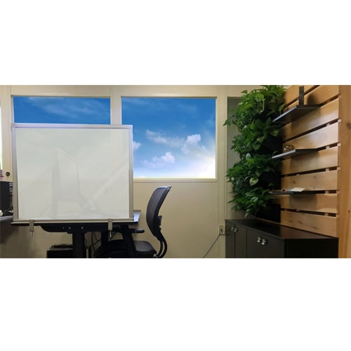 Ghent Frosted Acrylic 24" x 29" Attachable Desktop Protective Screen Divider