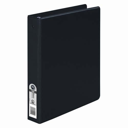 Wilson Jones 1-1/2" Black Basic Opaque Round Ring Binders 12pk - W368-34NBPP