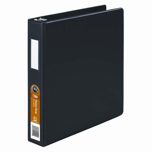 Wilson Jones 1-1/2" Black Heavy Duty Opaque Round Binders - 12pk
