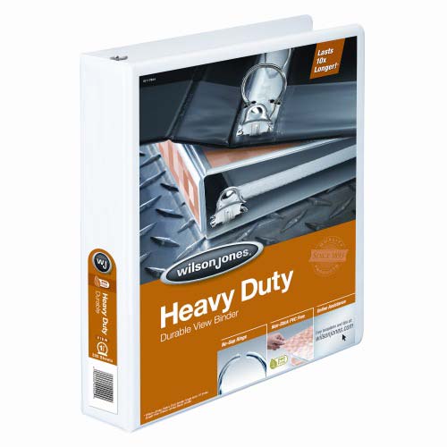 Wilson Jones 1-1/2" Black/White Heavy-Duty Round Binder - 12pk