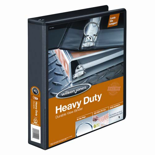 Wilson Jones 1-1/2" Black/White Heavy-Duty Round Binder - 12pk