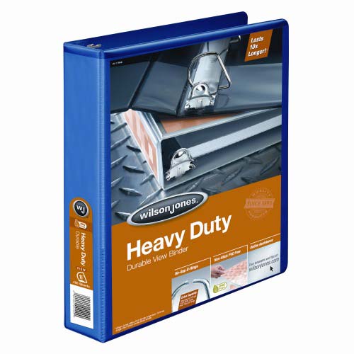 Wilson Jones 1-1/2" Blue Heavy Duty D-Ring View Binders - 12pk