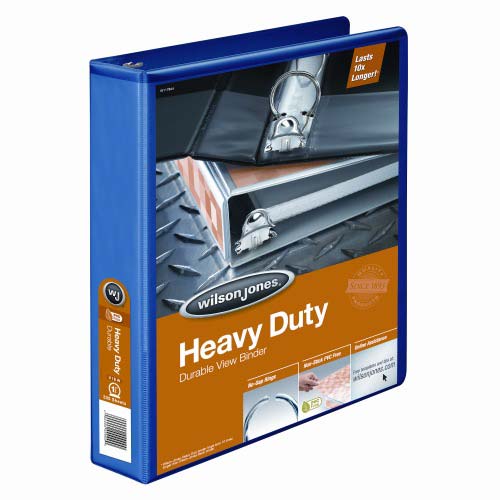 Wilson Jones 1-1/2" Blue Heavy-Duty Round Ring Binders - 12pk
