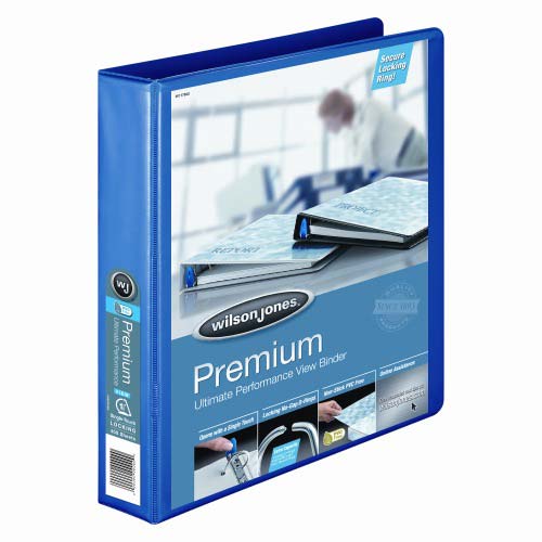 Wilson Jones 1-1/2" Blue Premium Locking D-Ring Binder - 12pk