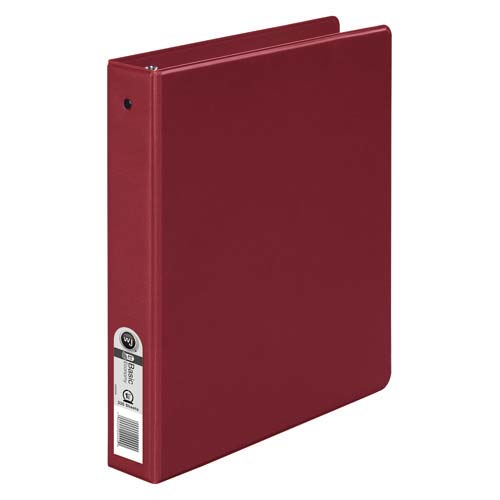 Wilson Jones 1-1/2" Burgundy Basic Opaque Round Ring Binders - 12pk