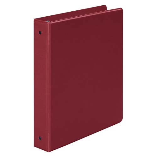 Wilson Jones 1-1/2" Burgundy Basic Opaque Round Ring Binders - 12pk