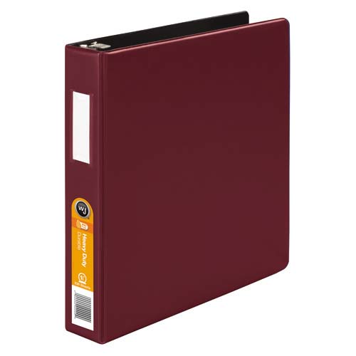 Wilson Jones 1-1/2" Dark Red Heavy Duty Opaque Round Binder - 12pk