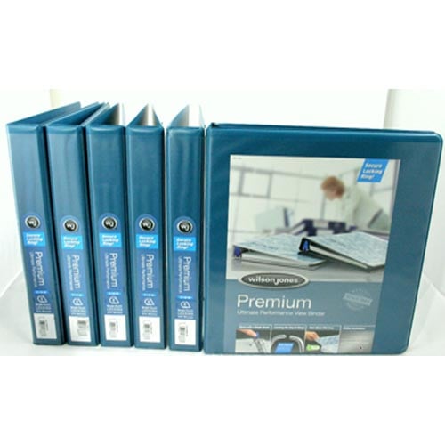 Wilson Jones 1-1/2" Dark Teal Premium Single-Touch Binder - 6pk