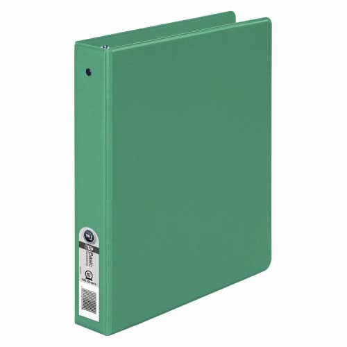 Wilson Jones 1-1/2" Green Basic Opaque Round Ring Binders - 12pk