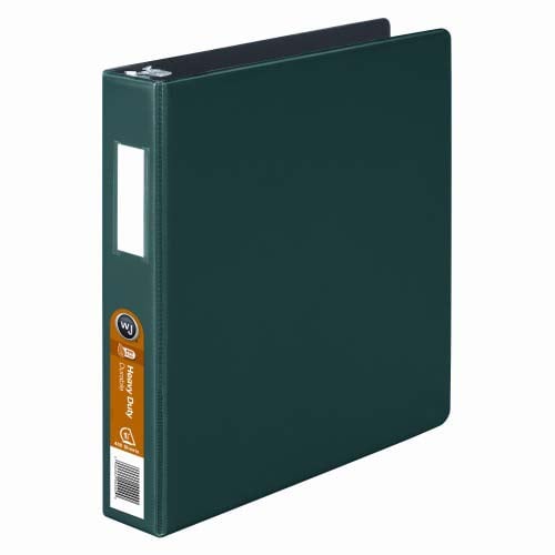 Wilson Jones 1-1/2" Green Heavy Duty Opaque D-Ring Binders - 12pk