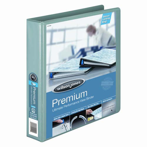 Wilson Jones 1-1/2" Seafoam Premium Single-Touch Binders - 6pk