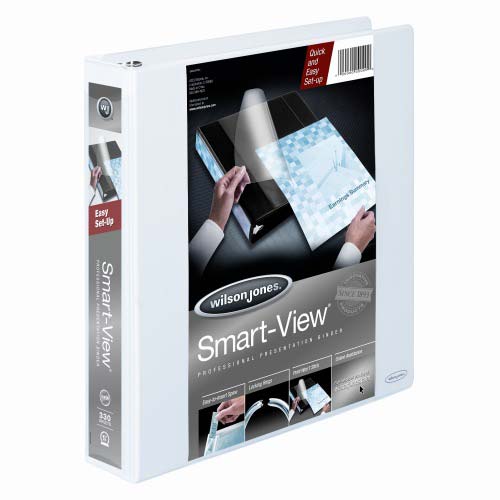 Wilson Jones 1-1/2" White Smart-View Vinyl Binders - 6pk