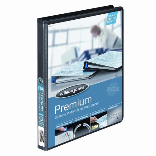 Wilson Jones 1/2" Black Premium Single-Touch Binders - 12pk