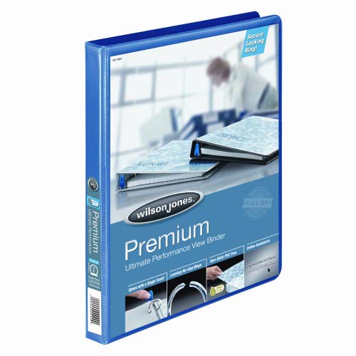 Wilson Jones 1/2" Blue Premium Single-Touch Binders - 12pk