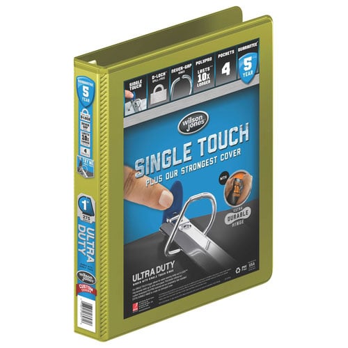 Wilson Jones 1" Army Green Ultra Duty D-Ring View Binder 12pk - W866-14-384PP