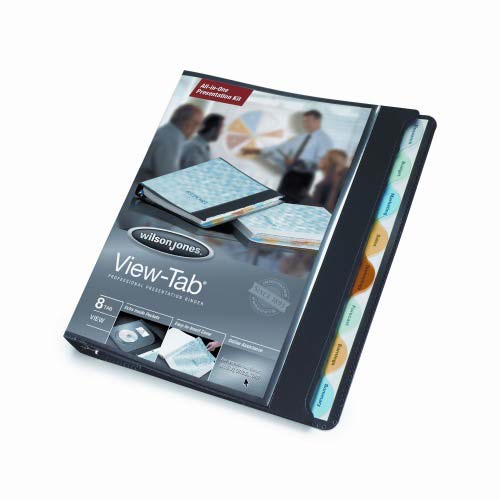 Wilson Jones 1" Black 8 Tab View-Tab Binder 12pk - W55095