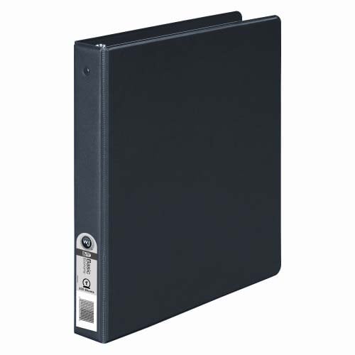 Wilson Jones 1" Black Basic Opaque Round Ring Binders 12pk - W368-14NBPP