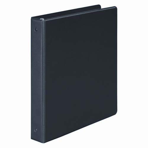 Wilson Jones 1" Black Basic Opaque Round Ring Binders 12pk - W368-14NBPP