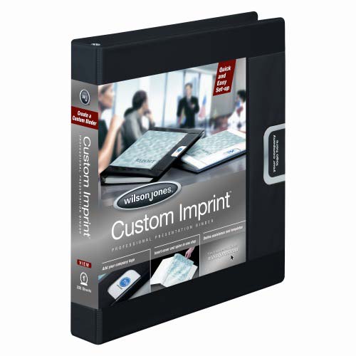 Wilson Jones 1" Black Custom Imprint Presentation Binder 6pk - W46100