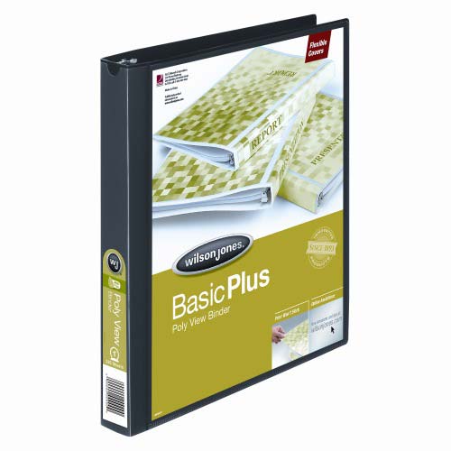 Wilson Jones 1" Black Non-Stick Flexible Binders 12pk - A7043341D