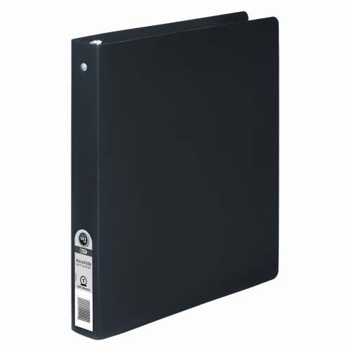 Wilson Jones 1" Black Semi-Rigid ACCOHIDE Ring Binder 1pk - A7039711A