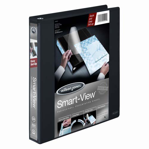 Wilson Jones 1" Black Smart-View Vinyl Binders 6pk - W36611