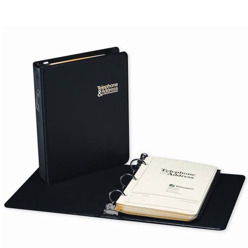 Wilson Jones 1" Black Telephone Address Book 6pk - W812B