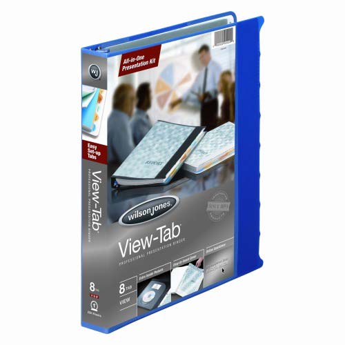 Wilson Jones 1" Blue 8 Tab View-Tab Binders - 12pk