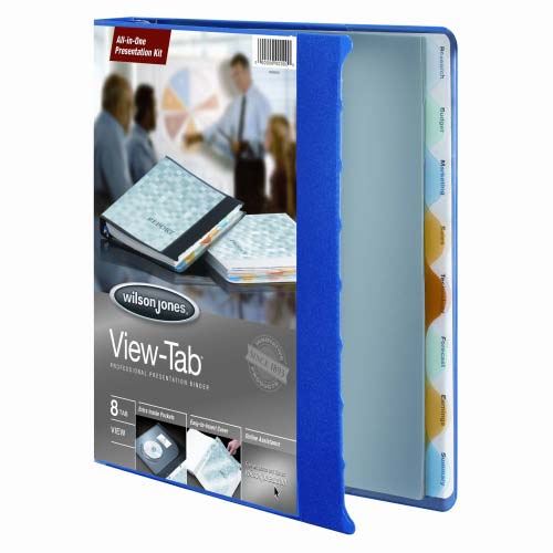Wilson Jones 1" Blue 8 Tab View-Tab Binders - 12pk