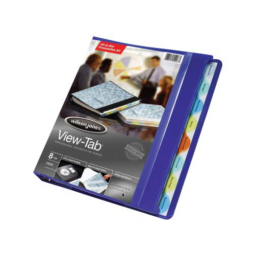 Wilson Jones 1" Blue 8 Tab View-Tab Binders - 12pk