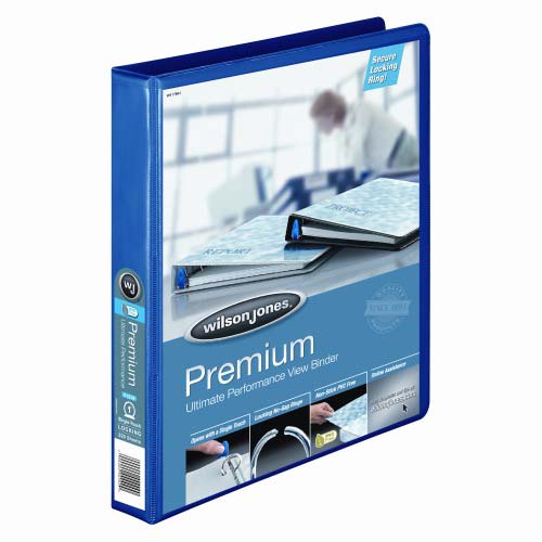 Wilson Jones 1" Blue Premium Single-Touch Binders - 12pk