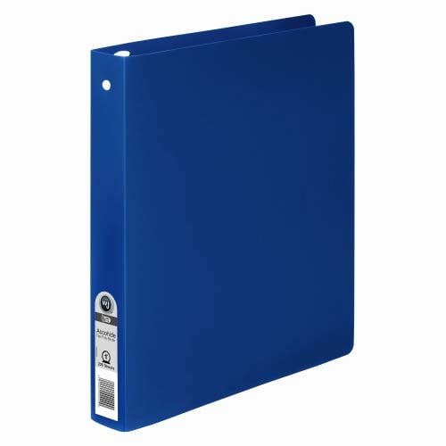 Wilson Jones 1" Dark Blue Semi-Rigid ACCOHIDE Ring Binder 1pk - A7039712A