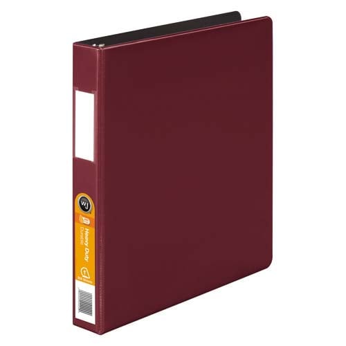 Wilson Jones 1" Dark Red Heavy Duty Opaque D-Ring Binders - 12pk