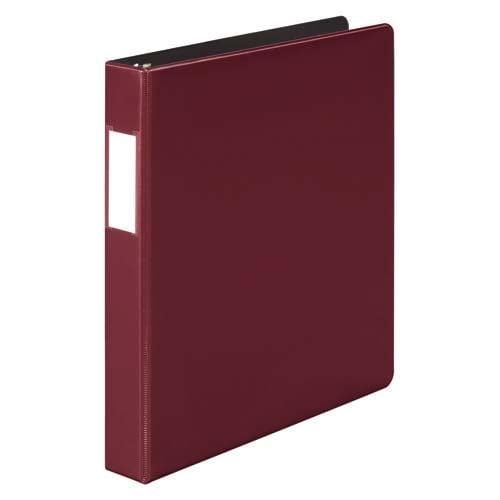Wilson Jones 1" Dark Red Heavy Duty Opaque D-Ring Binders - 12pk