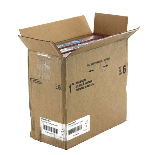 Wilson Jones 1" Dark Red Premium Locking D-Ring Binders - 6pk
