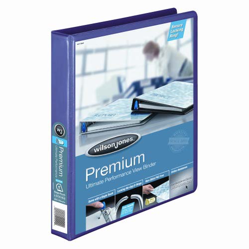 Wilson Jones 1" Eggplant Premium Locking D-Ring Binders - 6pk