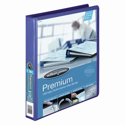 Wilson Jones 1" Eggplant Premium Single-Touch Binders - 6pk