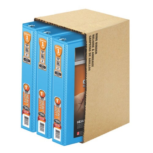Wilson Jones 1" Light Blue Heavy Duty Round Ring View Binder - 12pk